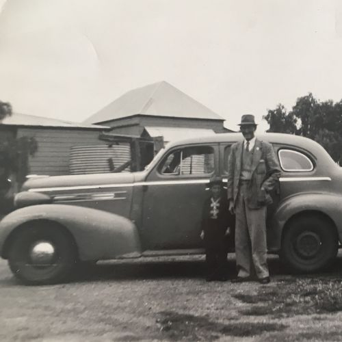 Bill Byrnes and car